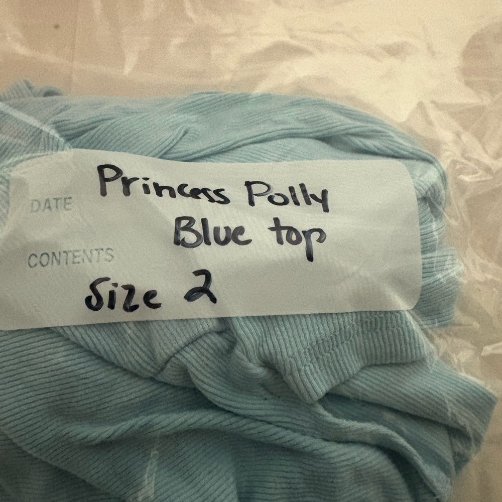 Princess Polly Sky Blue Long Sleeve Crop Top - Picture 6 of 6
